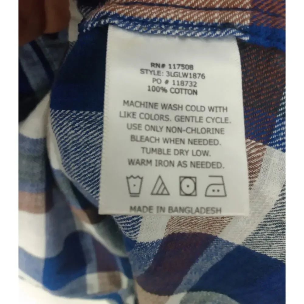 Levi's Men's Shirt Size S Long Sleeve Plaid Button Up‎ Blue Shirt Cotton NWT